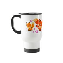 Cartoon Bonito Foxes Viagem ao trabalho