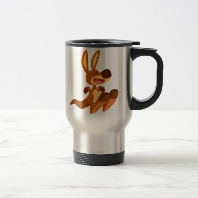 Caneca Térmica Cartoon Bonito Kangaroo Joey Viagem ao trabalho Mu (Direita)