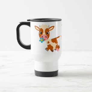 Caneca Térmica Cartoon Bonito - Viagem ao trabalho de Vaca