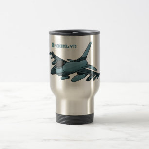 Caneca Térmica Cartoon de avião de combate militar
