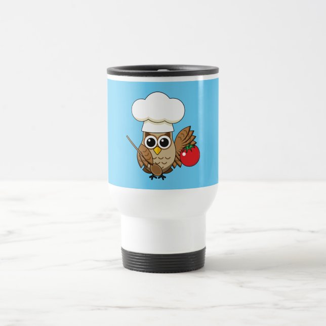 Caneca Térmica Cartoon de Coruja Cozinhar (Centro)
