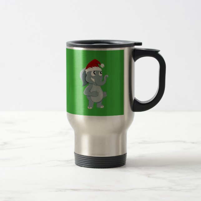 Caneca Térmica Cartoon de elefante de Natal (Direita)