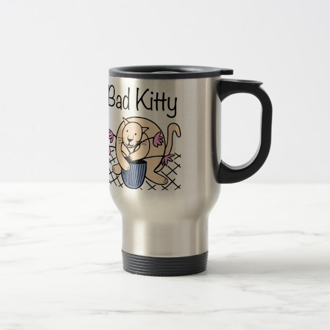 Caneca Térmica Cartoon de gato malvado (Direita)