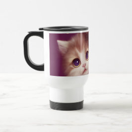 Caneca Térmica Cartoon fluffy baby kitten with big eyes