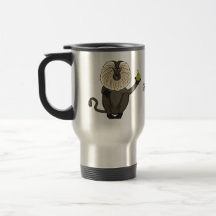 Caneca Térmica Cartoon macaco macaco-cauda-leão engraçado