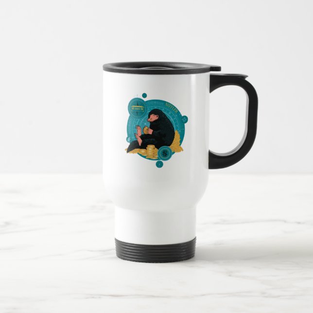 Caneca Térmica Cartoon NIFFLER™ com moedas Douradas (Direita)
