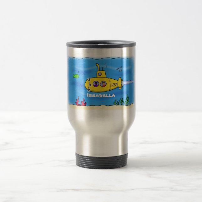 Caneca Térmica Cartoon submarino feliz (Centro)