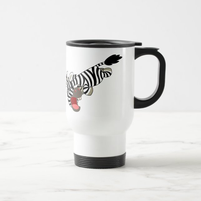 Caneca Térmica Cartoon Zebra Viagem ao trabalho Mug (Direita)