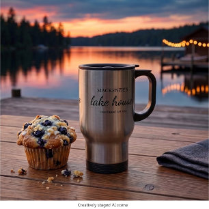 Caneca Térmica Casa de Lago Chic Tipografia Personalizada