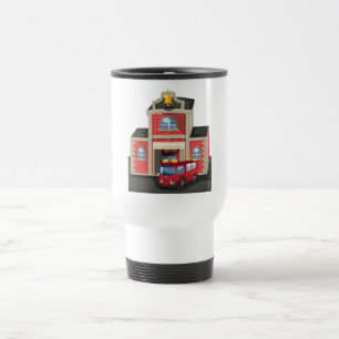 Caneca Térmica Casa e carro de bombeiros do fogo