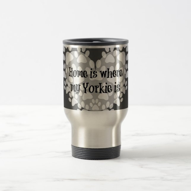 Caneca Térmica Casa é onde meu Yorkie está (Centro)