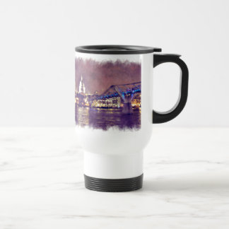 Caneca Térmica Catedral de Paul da rua por Pintura Noturna de Bel