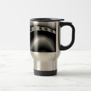 Caneca Térmica Caterpillar preto e branco