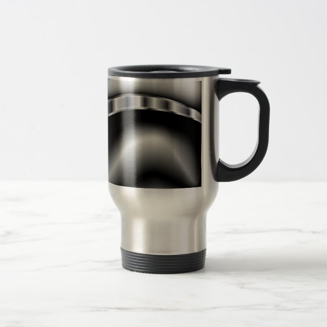 Caneca Térmica Caterpillar preto e branco (Direita)