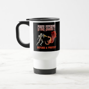 Caneca Térmica Cavaleiro de Segurança Cibernética Defesa do Dragã