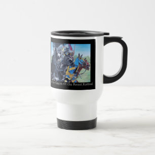 Caneca Térmica cavaleiros medievais que jousting na arte