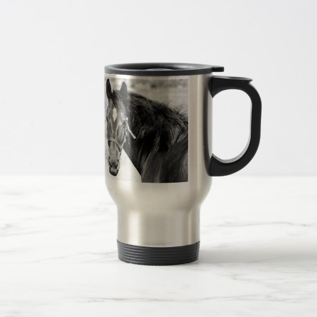Caneca Térmica Cavalo Branco Negro (Direita)
