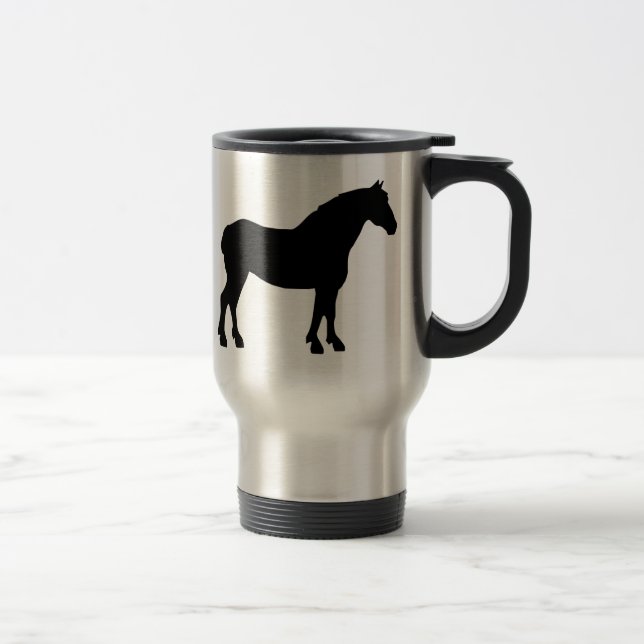 Caneca Térmica Cavalo de esboço (preto) (Direita)