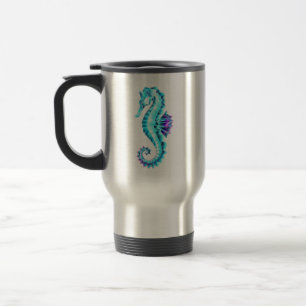 Caneca Térmica Cavalo de Gelo Cristal em Fundo Azul