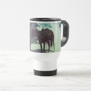 Caneca Térmica Cavalo e vaqueiro de inverno neve