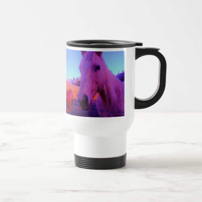 Caneca Térmica Cavalo Marrom e Coração Vermelho (Direita)