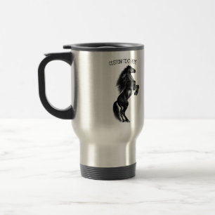 Caneca Térmica Cavalo Preto - Desenho - Adicione Seu Texto