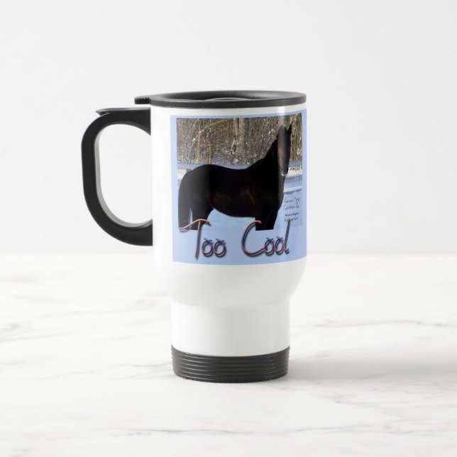 Caneca Térmica Cavalo preto na neve: Demasiado legal (Esquerda)