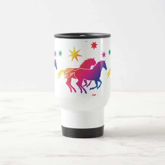 Caneca Térmica Cavalos Arco-íris (Centro)