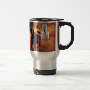 Caneca Térmica Cavalos Galopantes Românticos do País Ocidental Su
