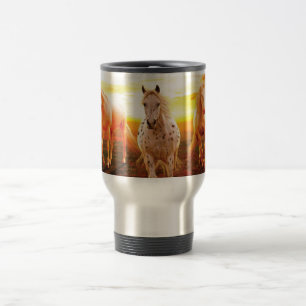 Caneca Térmica Cavalos no travesseiro decorativo solar