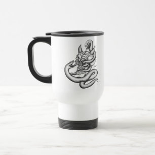 Caneca Térmica Caveira - cabeças do diabo com cobra