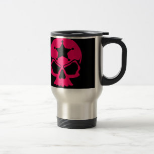 Caneca Térmica Caveira Rosa (fundo preto)