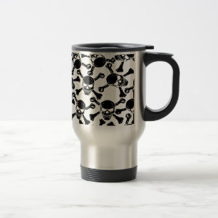 Caneca Térmica Caveiras e Ossos Cruzados de Pirata Gótico