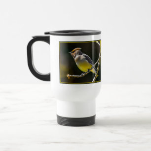 Caneca Térmica Cedar Waxwing Songbird Original Foto de Pássaro Se