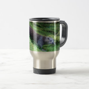 Caneca Térmica Cena de Natureza com Animais de Água Pacífico da L