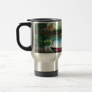 Caneca Térmica Cena de Paisagem de Primavera Desenhada à Mão-2453