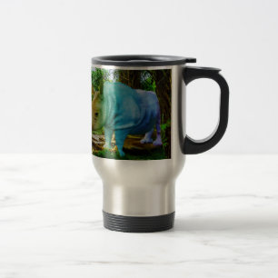 Caneca Térmica Cenário tropical exuberante do rinoceronte do Slip