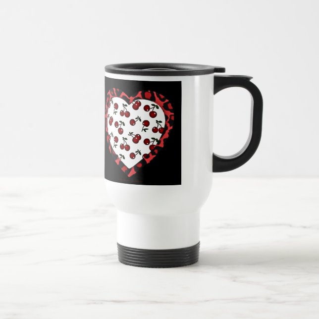 Caneca Térmica Cerejas RAB Leopard Print Heart Rockabilly (Direita)