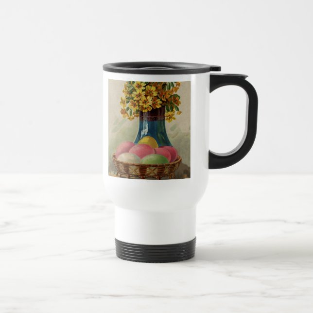 Caneca Térmica Cesta de Páscoa Ovos Flores Antigo (Direita)