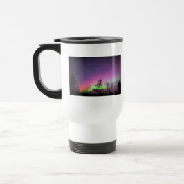 Caneca Térmica Céu Alaska da aurora boreal da arte da textura do