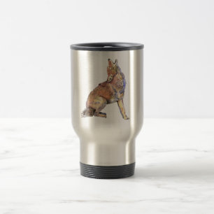 Caneca Térmica Chacal do urro da aguarela, animal, animais