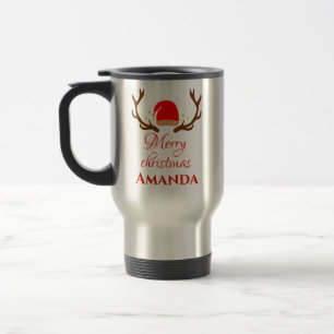 Caneca Térmica Chapéu de Reindeer - Feliz Natal