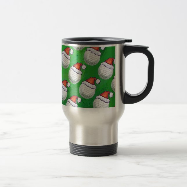 Caneca Térmica Chapéus do Natal da bola de golfe (Direita)