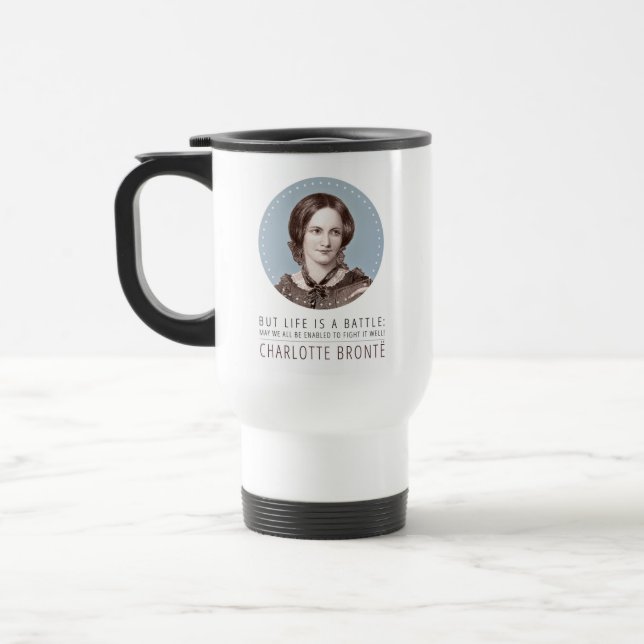 Caneca Térmica Charlotte Bronte, Retrato e Cotação (Esquerda)