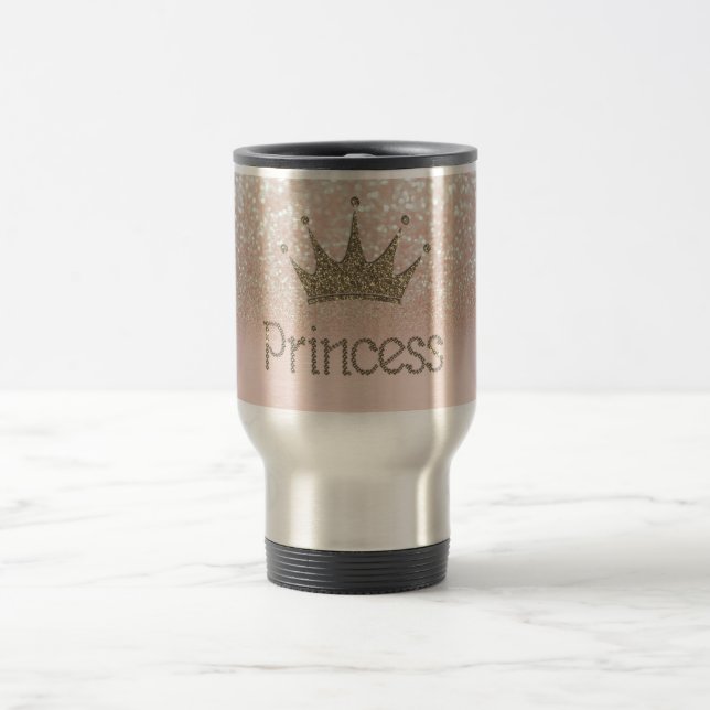 Caneca Térmica Charming Chic Tiara, Princesa, Glitter Bokeh (Centro)
