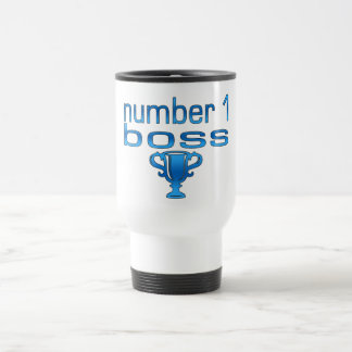 Caneca Térmica Chefe do número 1 no azul