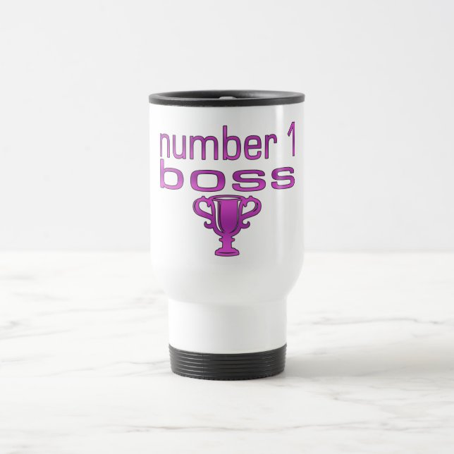 Caneca Térmica Chefe do número 1 no rosa (Centro)