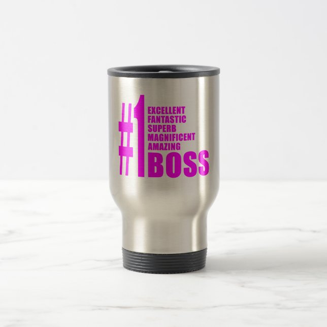 Caneca Térmica Chefes modernos cor-de-rosa: Chefe do número um (Centro)