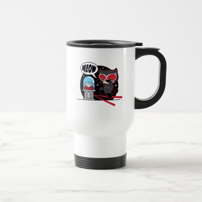 Caneca Térmica Chibi CatWomen Roubando Um Diamante (Direita)