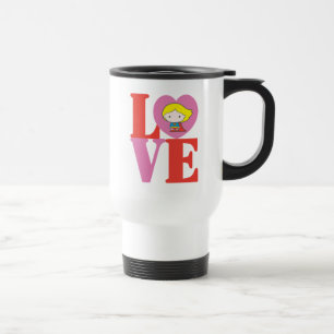 Caneca Térmica Chibi, super garota, amor